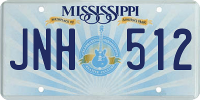 MS license plate JNH512