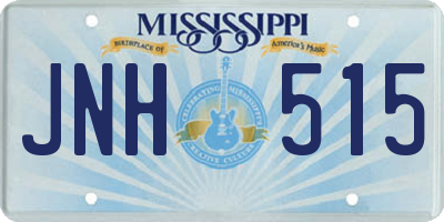 MS license plate JNH515