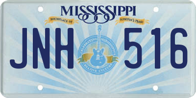 MS license plate JNH516