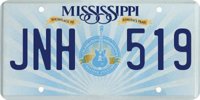 MS license plate JNH519