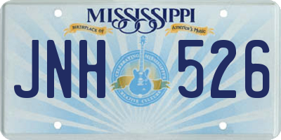 MS license plate JNH526