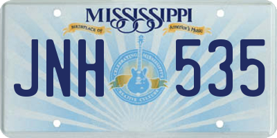 MS license plate JNH535