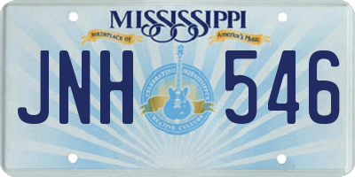 MS license plate JNH546