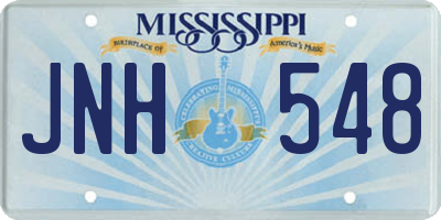 MS license plate JNH548