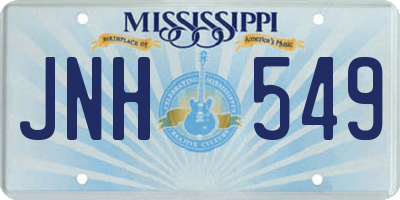 MS license plate JNH549