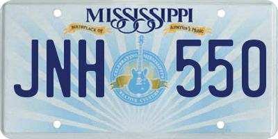 MS license plate JNH550
