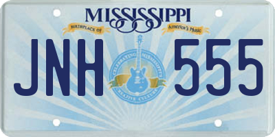 MS license plate JNH555