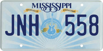 MS license plate JNH558