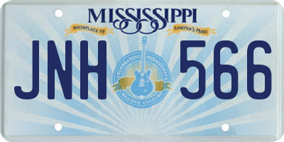 MS license plate JNH566