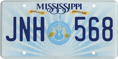 MS license plate JNH568