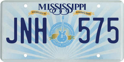 MS license plate JNH575