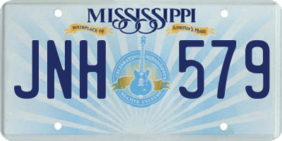 MS license plate JNH579