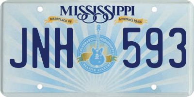MS license plate JNH593