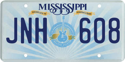 MS license plate JNH608