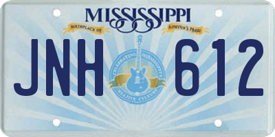 MS license plate JNH612