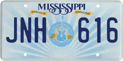 MS license plate JNH616