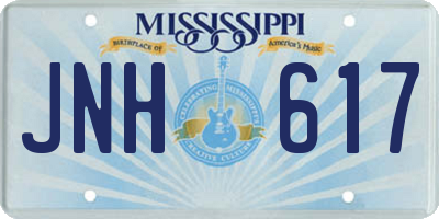 MS license plate JNH617