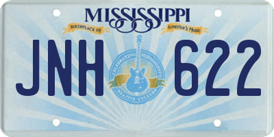 MS license plate JNH622