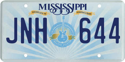 MS license plate JNH644