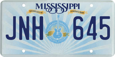 MS license plate JNH645