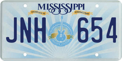MS license plate JNH654