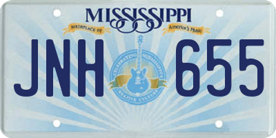 MS license plate JNH655