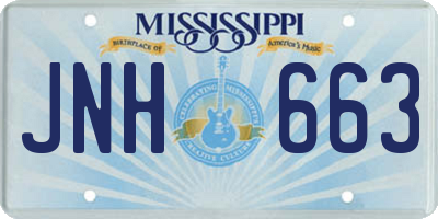 MS license plate JNH663
