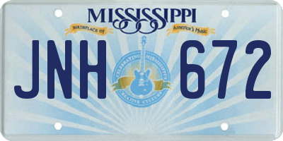 MS license plate JNH672