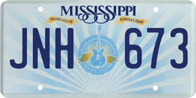 MS license plate JNH673