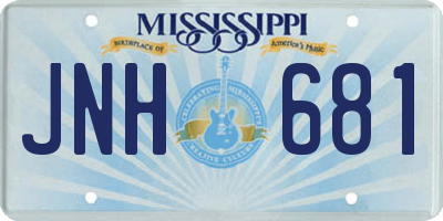 MS license plate JNH681