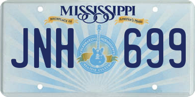 MS license plate JNH699