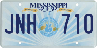 MS license plate JNH710