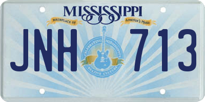 MS license plate JNH713