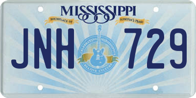 MS license plate JNH729