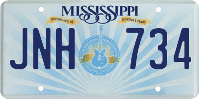MS license plate JNH734