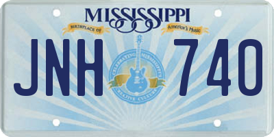 MS license plate JNH740