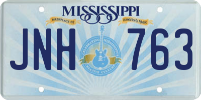 MS license plate JNH763