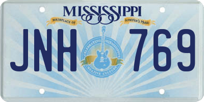 MS license plate JNH769