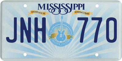 MS license plate JNH770