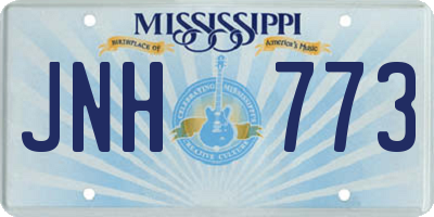 MS license plate JNH773