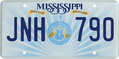 MS license plate JNH790