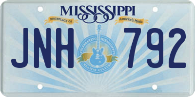 MS license plate JNH792