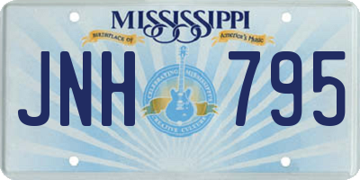 MS license plate JNH795