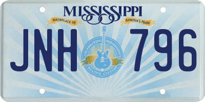 MS license plate JNH796