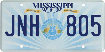 MS license plate JNH805