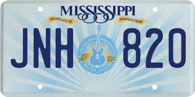 MS license plate JNH820