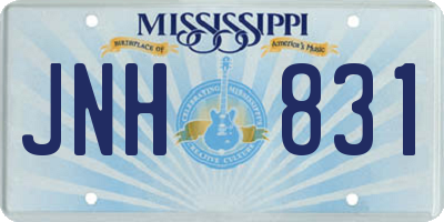 MS license plate JNH831
