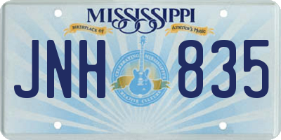 MS license plate JNH835