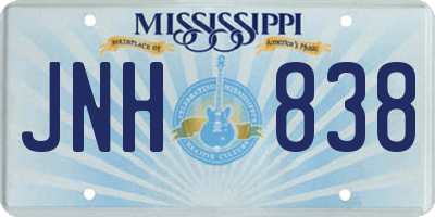 MS license plate JNH838