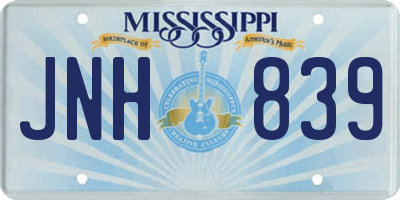MS license plate JNH839